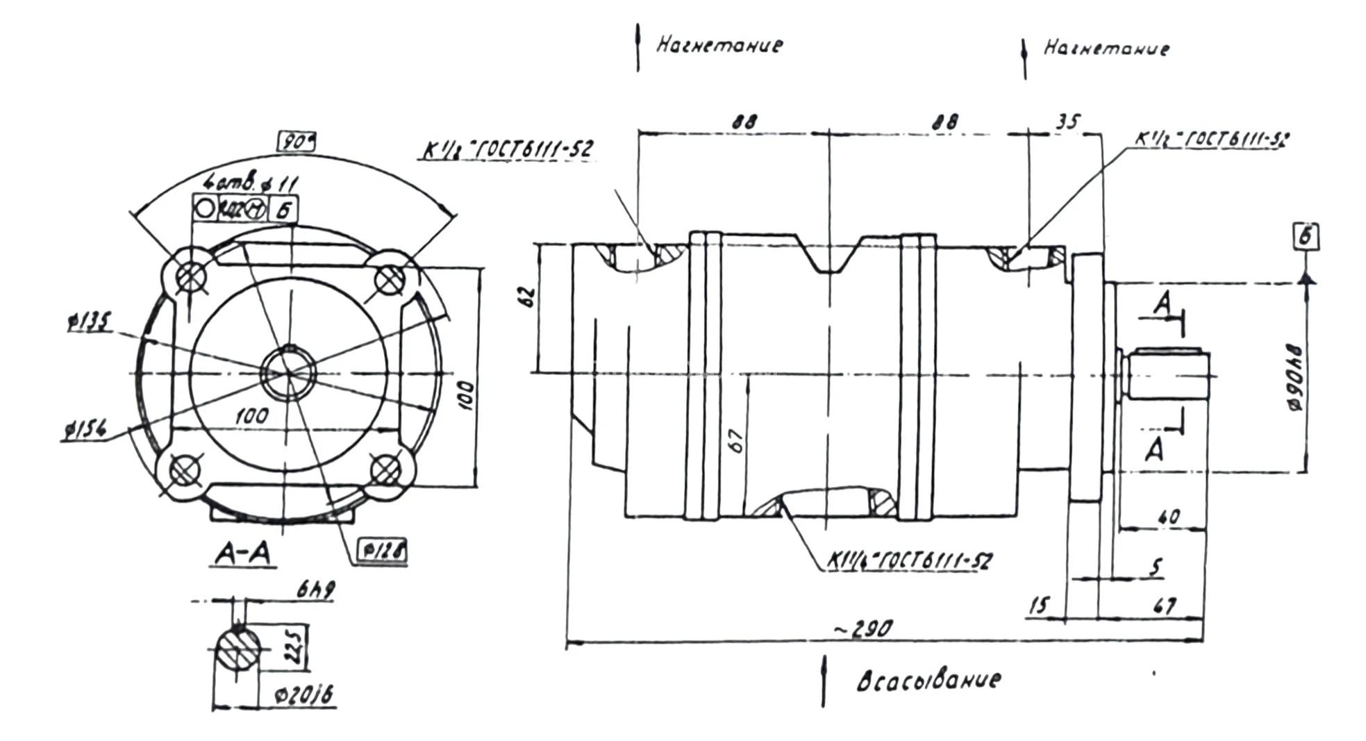 Title 1, пластинчатый насос 25 БГ12-23М (25/33л.)