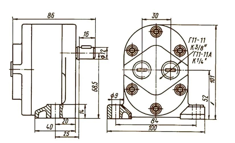Title 1, шестеренчатый насос Г 11-11А