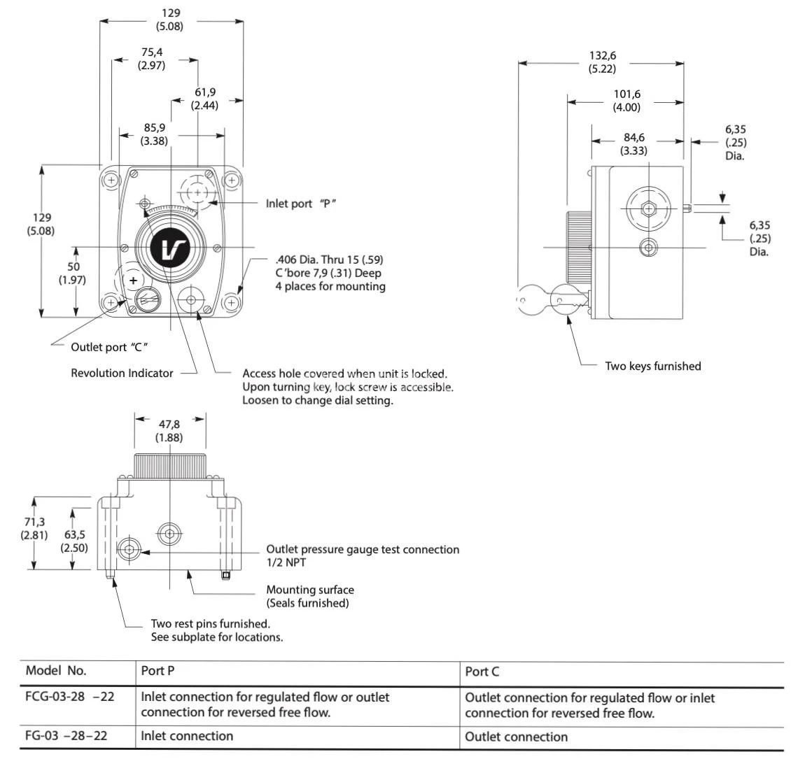 Title 1, Регулятор потока Vickers FG 03 28 22UG