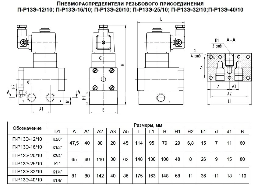 Title 1, Пневмораспределитель П-Р 13 Э 40/10
