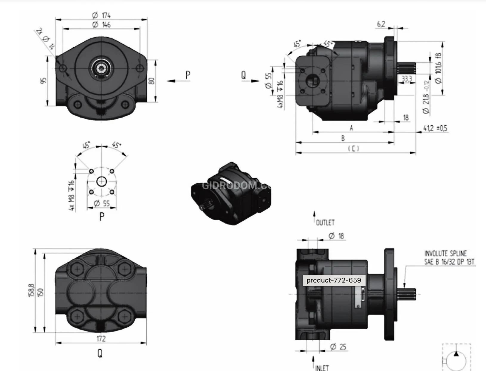 Title 1, насос шестеренный GHD2-56R-F4D7-RS06S05-N.001
